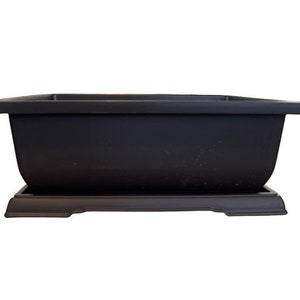 Large Bonsai Pot and Drip Tray - 11 inch Rectangle Container with Tray