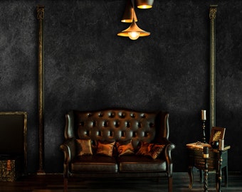Zwart betonbehang, verwisselbaar behang, schil- en plakbehang, tijdelijk behang, betontextuur, wanddecoratie, behang