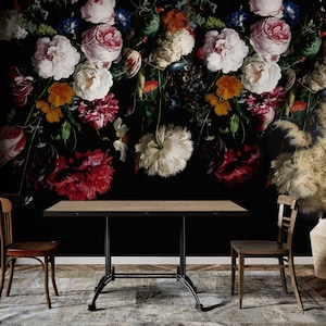 Dark Floral Wallpaper  Black Floral Wallpaper  Ellie Cashman Design