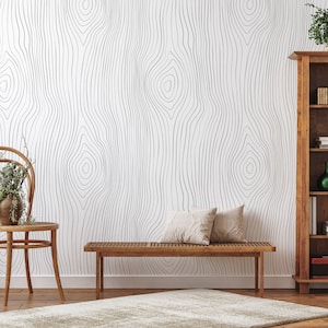 Geometric Wallpaper Peel and Stick, Abstract Wall Mural, Wood Texture Wallpaper, Living Room Decor