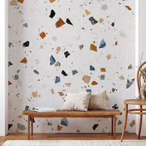 Peel and Stick Wallpaper, Removable Wallpaper, Temporary Wallpaper, Terrazzo Wallpaper, Wall Decor, Home Decor, Wall Prints, Wallpaper