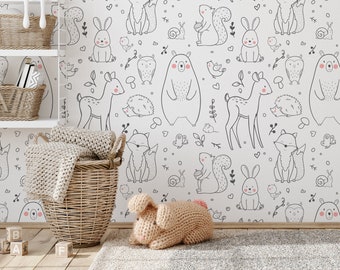 Kids Wallpaper, Removable Wallpaper, Peel and Stick Wallpaper, Nursery Wallpaper, Child Room Wallpaper, Kids Playroom Wallpaper