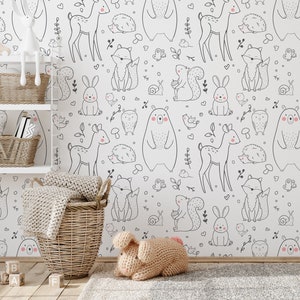 Kids Wallpaper, Removable Wallpaper, Peel and Stick Wallpaper, Nursery Wallpaper, Child Room Wallpaper, Kids Playroom Wallpaper