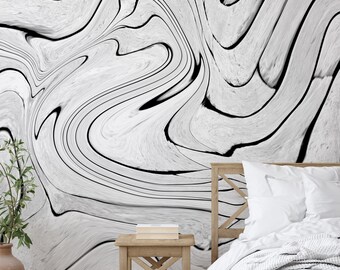 Abstract Swirl Peel and Stick Wallpaper: Removable Wall Decor