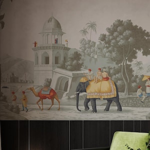 Indian Landscape Wallpaper Peel and Stick, Scenic Wallpaper, Panoramic Landscape Wallpaper, Removable Wallpaper, Self Adhesive Wallpaper