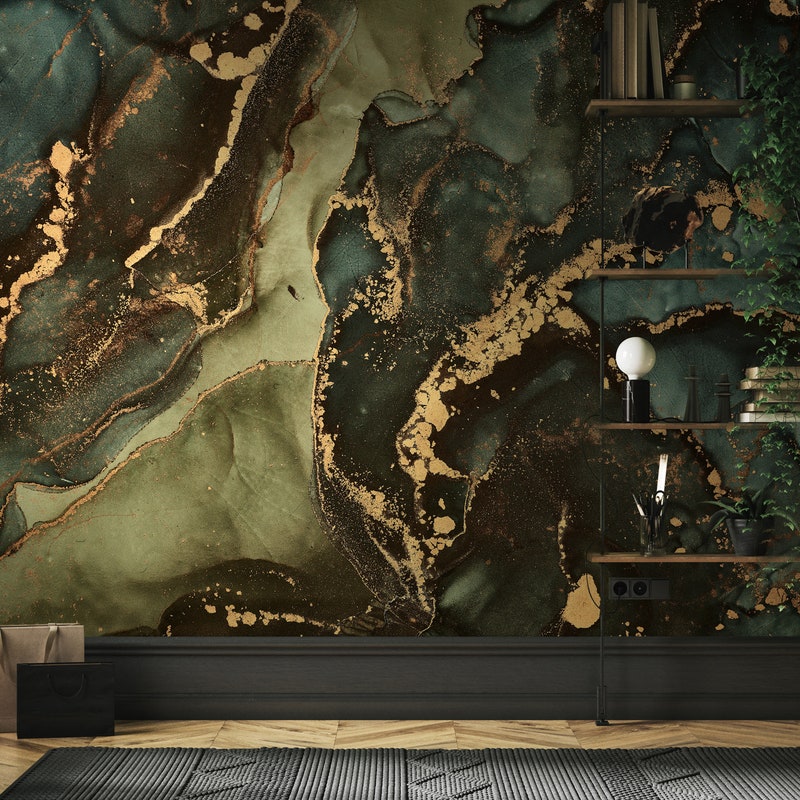 Green Marble Wallpaper - Etsy