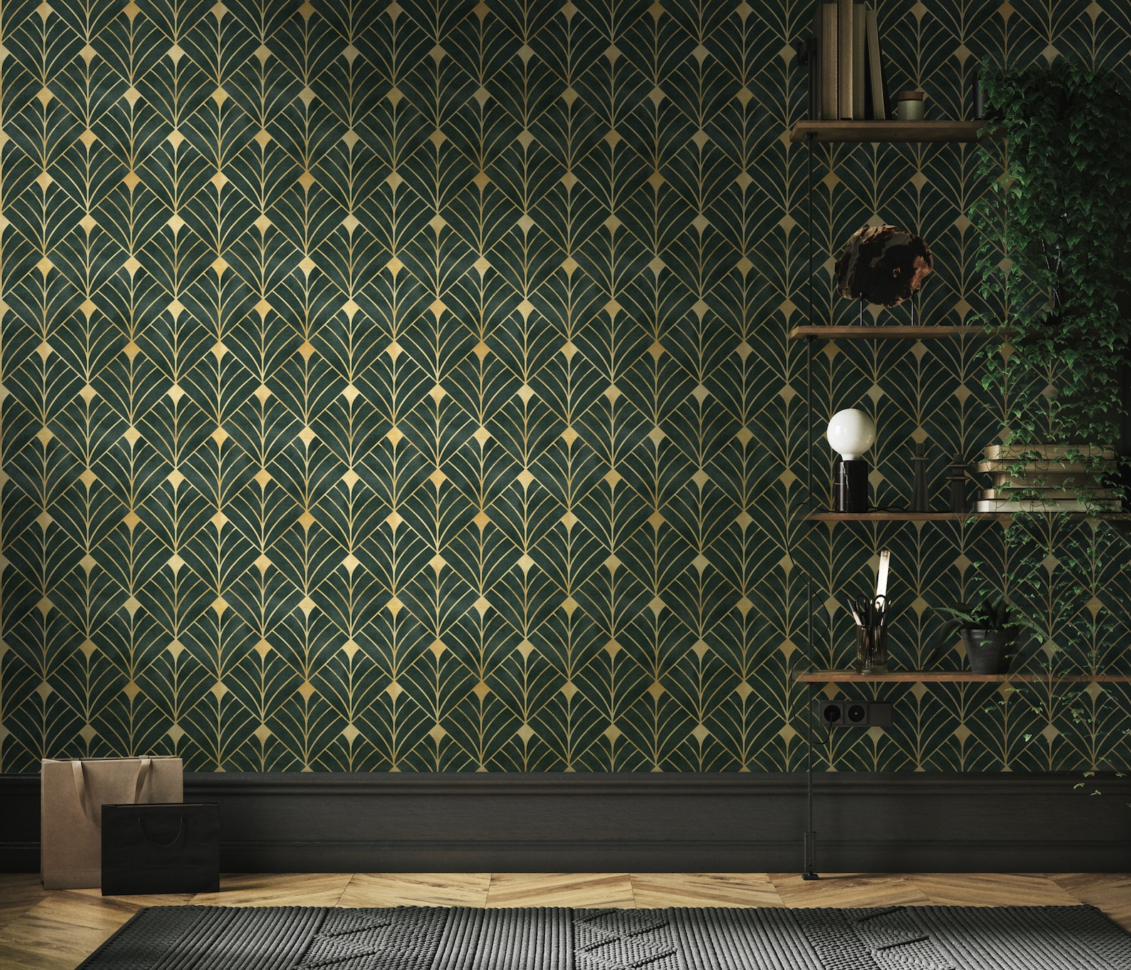 Removable Wallpaper Art Deco Wallpaper Peel and Stick Etsy