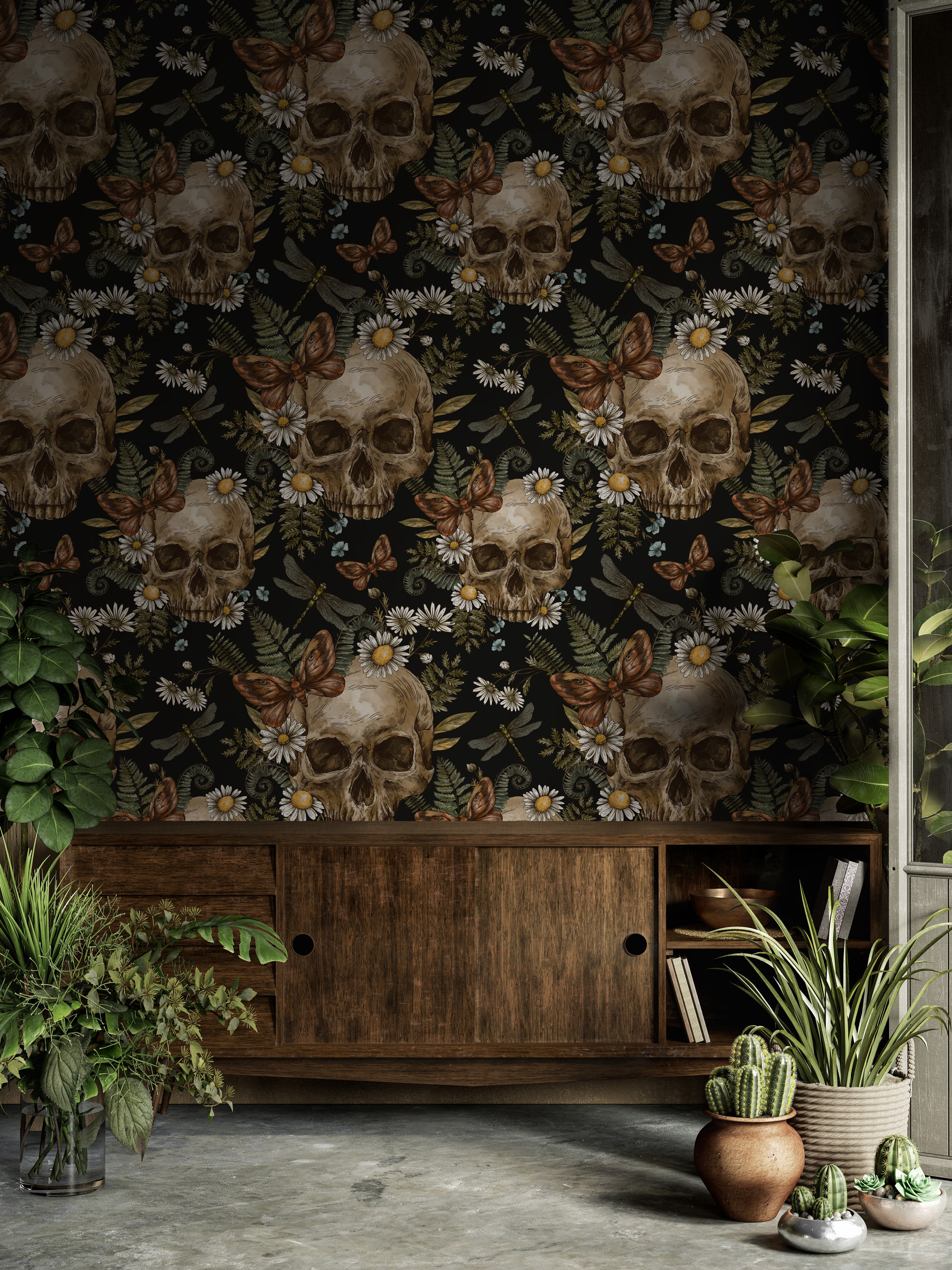 Wallpaper with skulls | Skulls themed wall murals