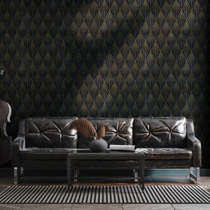 Peel and Stick Wallpaper, Removable Wallpaper, Vintage Room Decor, Geometric Wallpaper, Home Decor, Wall Decor, Wall Prints, Wallpaper