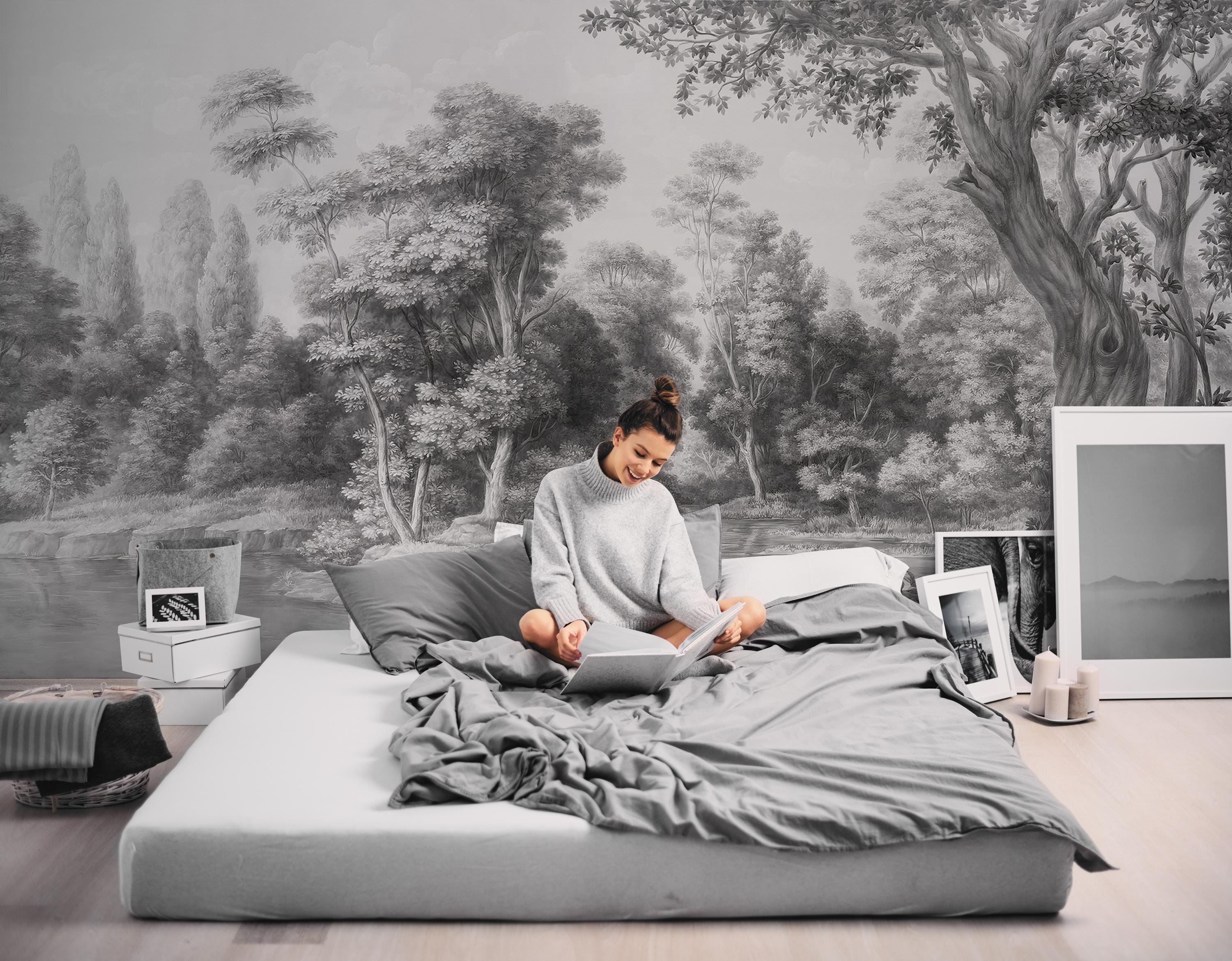 Vintage Scenic Landscape Wallpaper Mural: Peel and Stick Removable Wallpaper