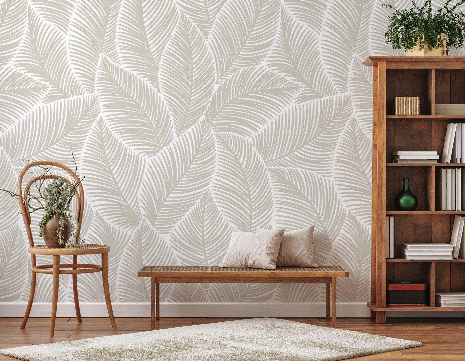 Peel and Stick Wallpaper Leaf Wallpaper Removable Wallpaper Etsy