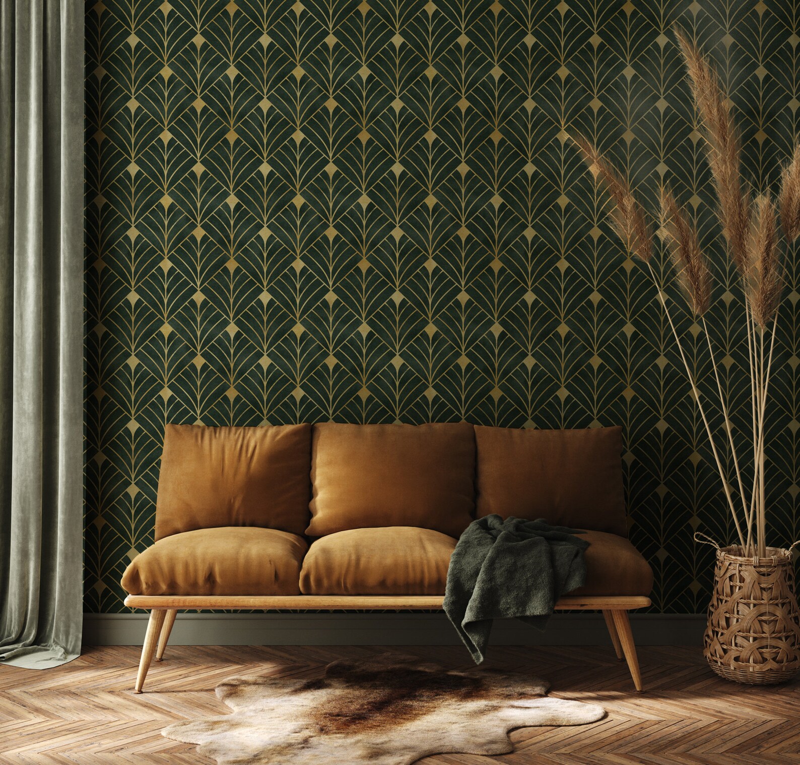 Removable Wallpaper Art Deco Wallpaper Peel and Stick Etsy