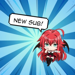 4 pop anime girl DXD Twitch alert - (follower, sub, tips, bits) has only POP Audio effects.