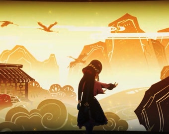 Twitch Animated Übergang - golden - Genshin Einschlag