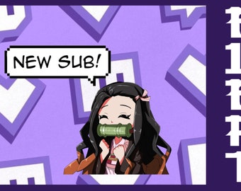 4 pop anime girl Twitch alertz - (follower, sub, tips, bits) pack -  no audio