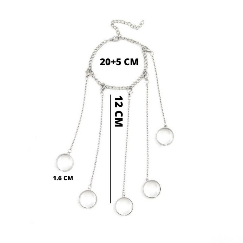 Silver Five Finger Hand Chain Ring Bracelet Chain Wrist Etsy