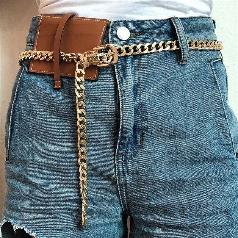 Tohuu Grommet Leather Belts Square Fashion Belt Waist with Punk Metal Chain  Vintage Distressed Leather Jean Belt 100CM lovely - Walmart.com