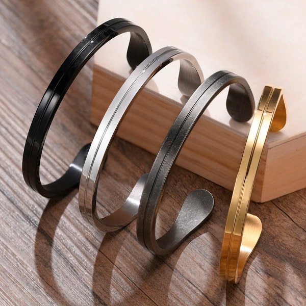 Mens Metal Cuff Bracelet Etsy