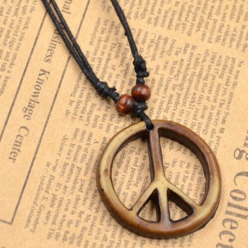 Handmade Peace Sign Necklace Peace Symbol Pendant Necklace Etsy