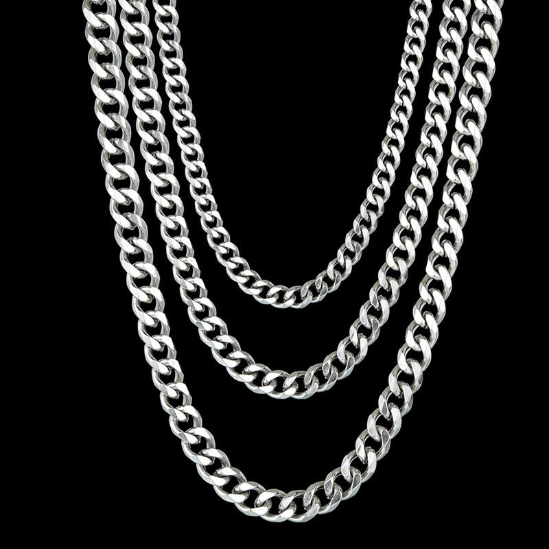 Stainless Steel Black Chain Necklace for Men Silver Chain Etsy