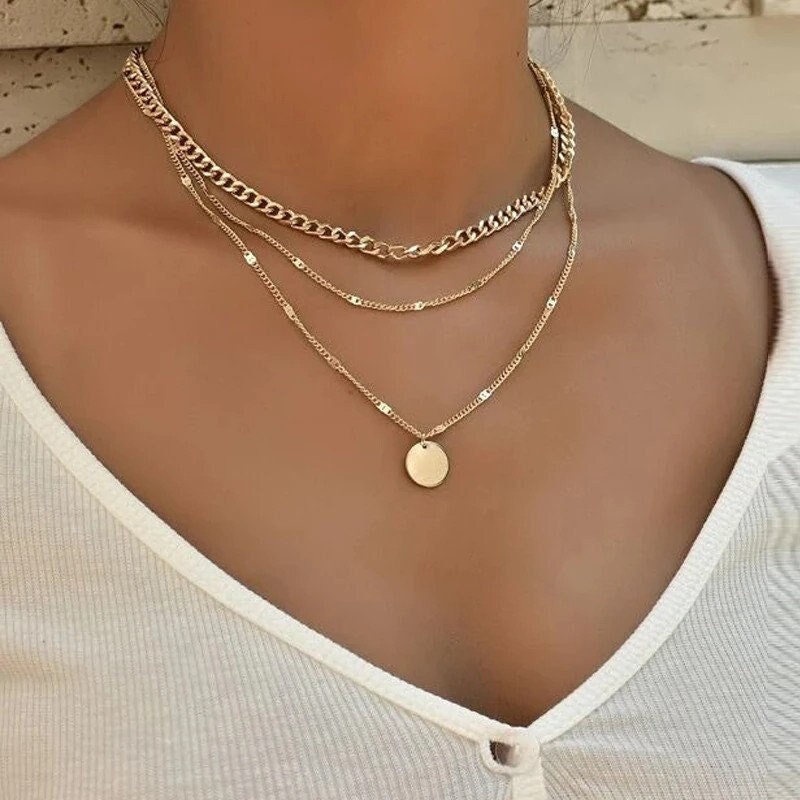 Boutique, Accessories, 4k Gold Plated Pendant Necklace Simple Cute  Necklaces For Women Dainty Layered