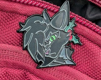 Pin de esmalte de hoja de acebo de los Gatos Guerreros