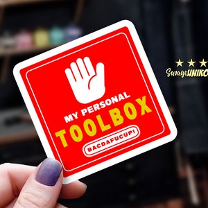 Toolbox Warning Sticker: Waterproof Industrial Decal (3.5/2.5 Inch)