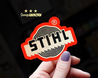 Old School STIHL Chainsaws Sticker | Antique Chainsaw Logo | STIHL Decal | Lumberjack Gift | Hardhat Sticker