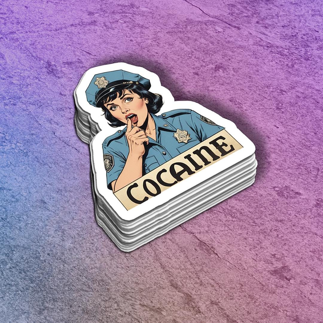 Funny Police Sticker: Cocaine Cop Vinyl Decal - Etsy