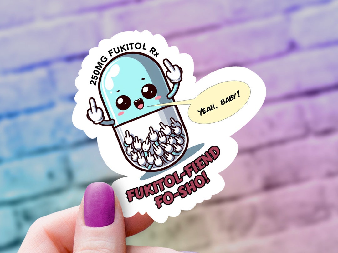 Funny Fukitol Sticker - Happy Laptop Decal, Joke Bumper Sticker For Cars Or Gifts