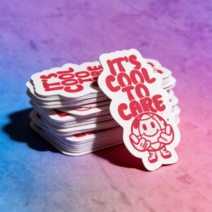 It's Cool to Care Sticker | Save the Planet | Earth Day Fun Stuff | Encouragement Decal | Laptop Sticker | Water Bottle Decal