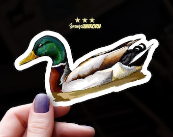 Lovely Mallard Duck Sticker | Our 100% Waterproof Beautiful Duck Decals of the Wilderness Ship Free with Tracking | Very Nice Duck Sticker