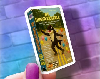 Vintage Cult Movie VHS Decal: "Become Ungovernable" Killer Whale Vinyl Sticker | Laptop, water bottle Decor