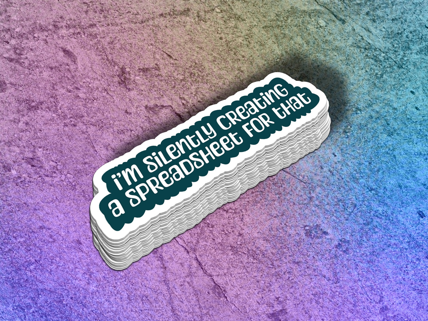 Funny &quot;Silently Creating a Spreadsheet&quot; Vinyl Sticker | Funny Laptop Decal | Office Humor | Computer Sticker | Gift for Coworker