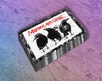 Funny Vinyl Crow Sticker: Murder Machine Decal | These Ravens Bad AF | Laptop, Water Bottle Decor | Birdy Bird Birds | Dishwasher Safe