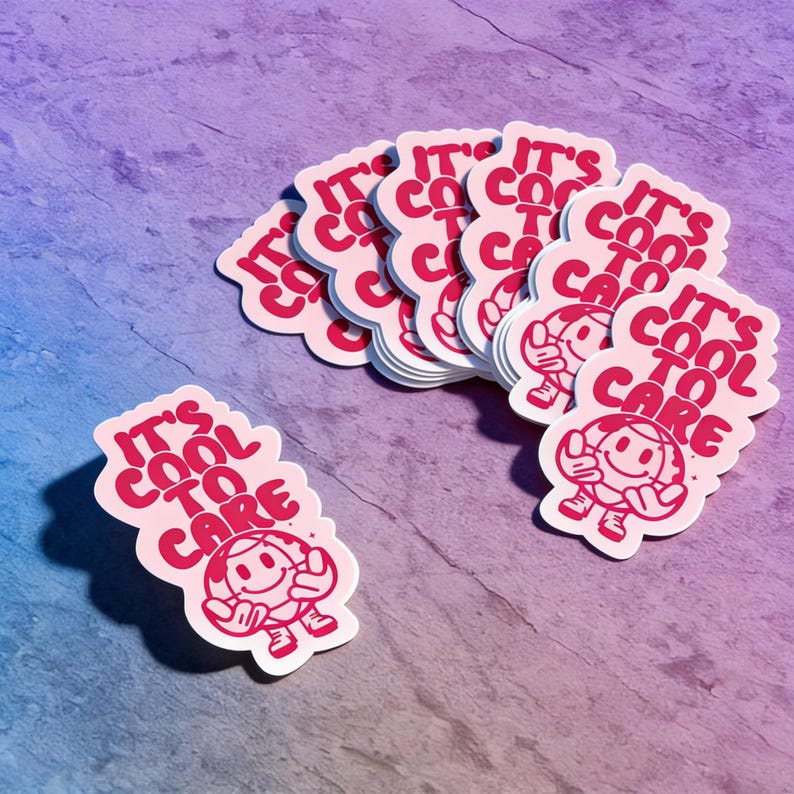 It's Cool to Care Sticker | Save the Planet | Earth Day Fun Stuff | Encouragement Decal | Laptop Sticker | Water Bottle Decal immagine 6