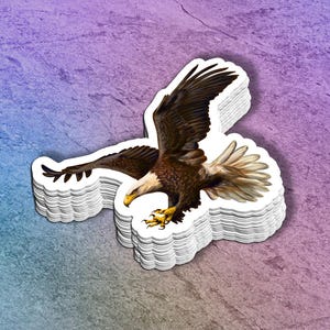 Waterproof Bald Eagle Vinyl Sticker: Talons Out Decal