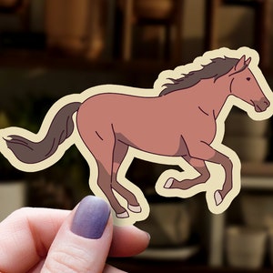 Brown Horse Vinyl Sticker: Waterproof Decal