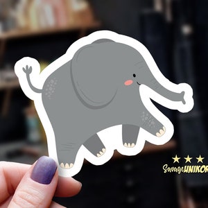 Waterproof Vinyl Elephant Sticker: UV-Resistant Decal - Two Sizes