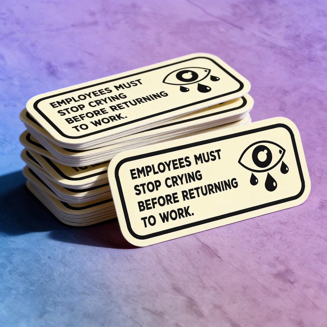 Sticker Complaints Example Funny Workplace Crying Policy Sticker: Office Cubicle Decor - Etsy