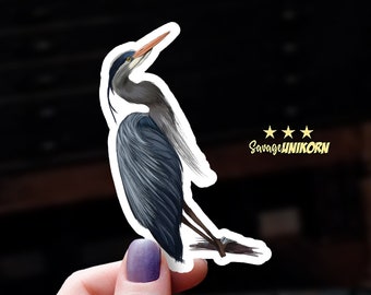 Great Blue Heron Vinyl Sticker | 100% Waterproof | Ships Free