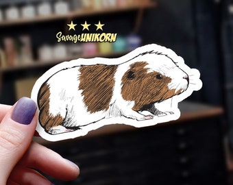 Guinea Pig Vinyl Sticker: Laptop Decal - Dishwasher Safe Water Bottle Decor