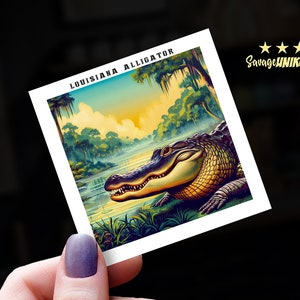 Alligator Sticker Louisiana Souvenir | Wildlife Decal |Travel Laptop Sticker | Swamp Lover Gift | Gator Lover Gift