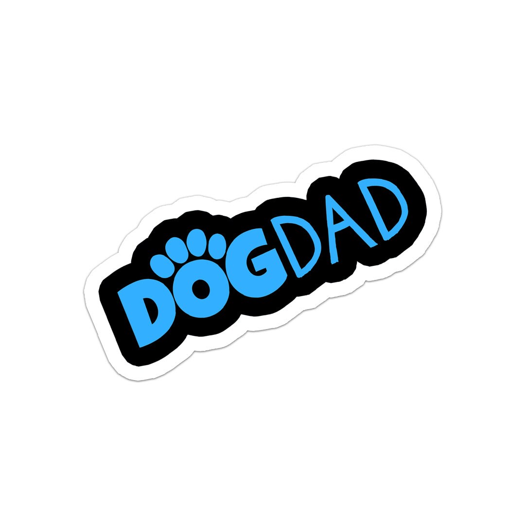 Dog Dad Paw Print Sticker - 5" Vinyl Decal For Car Window, Truck, Laptop, Bumper