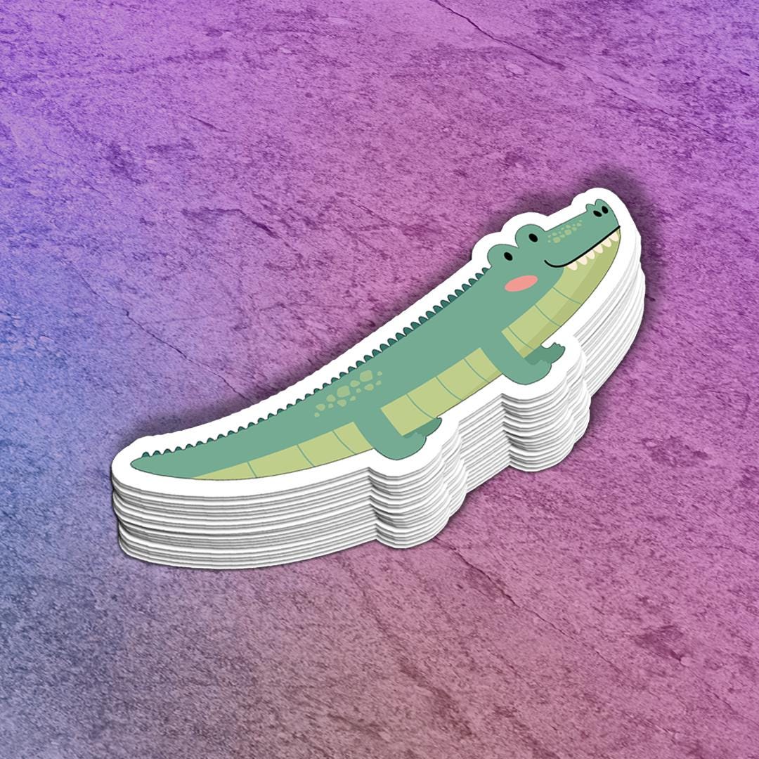 Cartoon Alligator Sticker | Cute Crocodile Decal | Laptop Decal | Water ...