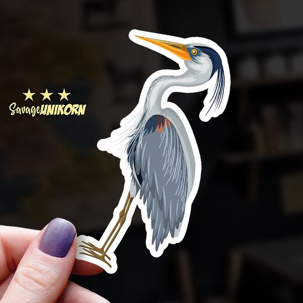 Simply Remarkable Great Blue Heron Sticker | Nature Decal | Laptop Sticker | Waterbird Gift | Wildlife Lover | Birding Decor