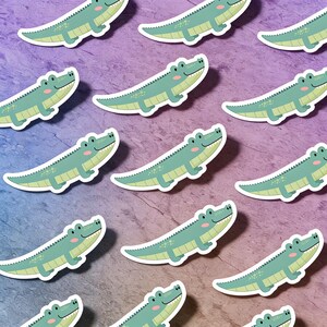 Cartoon Alligator Sticker | Cute Crocodile Decal | Laptop Decal | Water Bottle Sticker | Animal Lover Gift | Fun Zoo Party Favor image 2