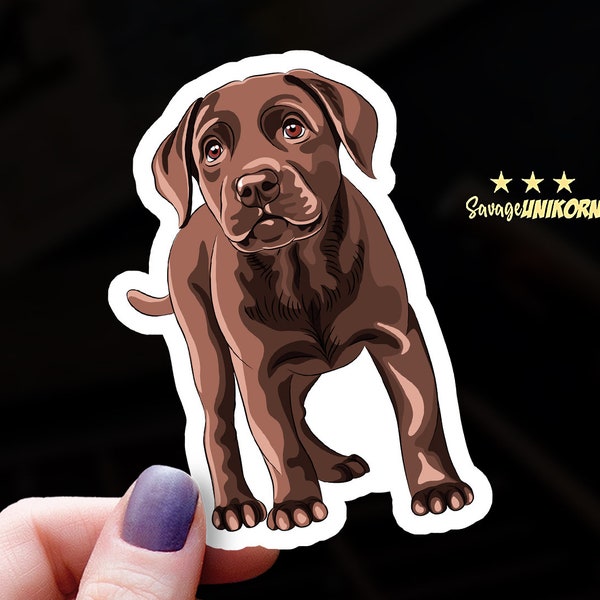 Chocolate Lab Sticker | Labrador Retriever Decal | Dog Lover Gift | Pet Sticker | Laptop Sticker | Car Decal