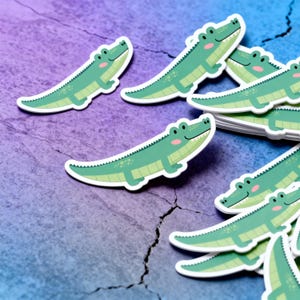 Cartoon Alligator Sticker | Cute Crocodile Decal | Laptop Decal | Water Bottle Sticker | Animal Lover Gift | Fun Zoo Party Favor image 10