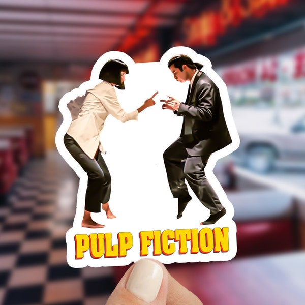 Incredible Vincent Vega and Mia Wallace Sticker | Dance Contest Decal | Pulp Fiction Sticker | Film Lover Gift | Quentin Tarantino Sticker